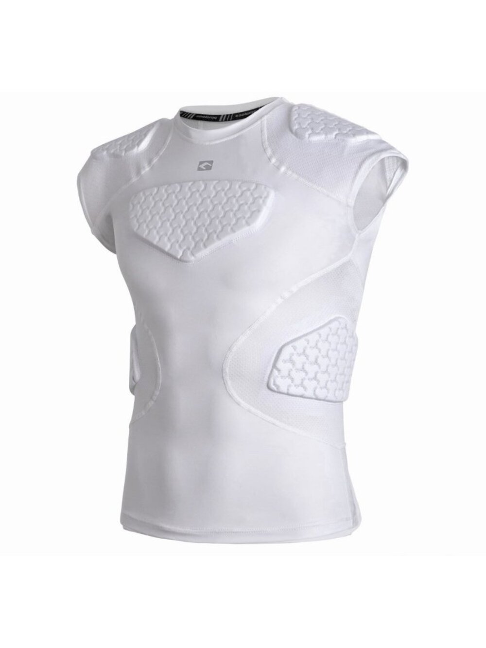 Coolomg Youth 5-Pads Padded Football Shirt White Large